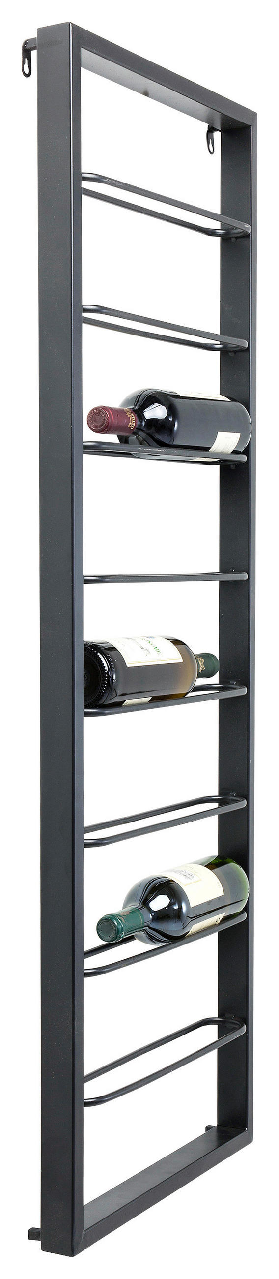 WEINREGAL 42/120/6 cm  - Schwarz, Design, Metall (42/120/6cm) - Kare-Design