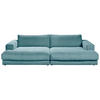 MEGASOFA Cord Petrol  - Petrol/Schwarz, Design, Kunststoff/Textil (290/86/170cm) - Pure Home Lifestyle