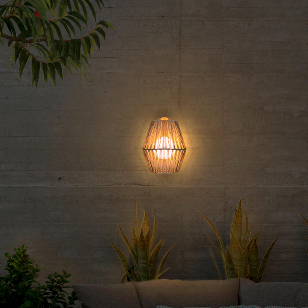 LED-AUßENLEUCHTE Sisine 22.5/24.5/11.5 cm   - Natur, Naturmaterialien (22.5/24.5/11.5cm) - New Garden