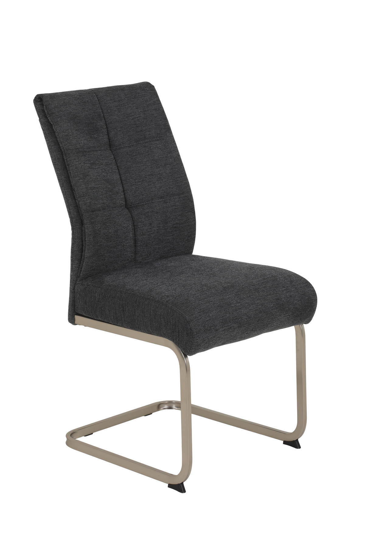 SCHWINGSTUHL-SET 2 Stück  in Stahl Flachgewebe  - Edelstahlfarben/Anthrazit, MODERN, Textil/Metall (50/99/66cm) - MID.YOU