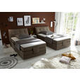BOXSPRINGBETT 120/200 cm  in Dunkelbraun  - Dunkelbraun/Silberfarben, Design, Kunststoff/Textil (120/200cm) - Esposa