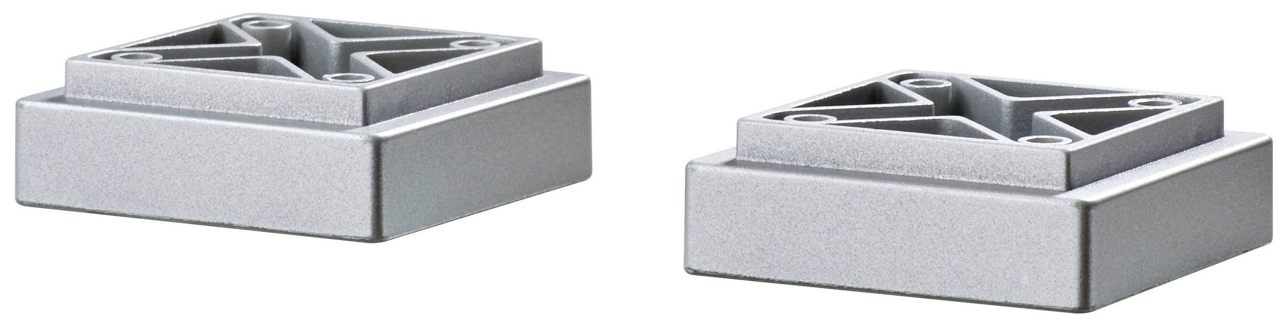 FUßSET 5,4/2/5,4 cm   - Silberfarben, Basics, Kunststoff (5,4/2/5,4cm) - Xora