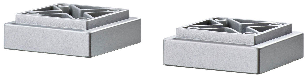 FUßSET 5,4/2/5,4 cm   - Silberfarben, Basics, Kunststoff (5,4/2/5,4cm) - Xora