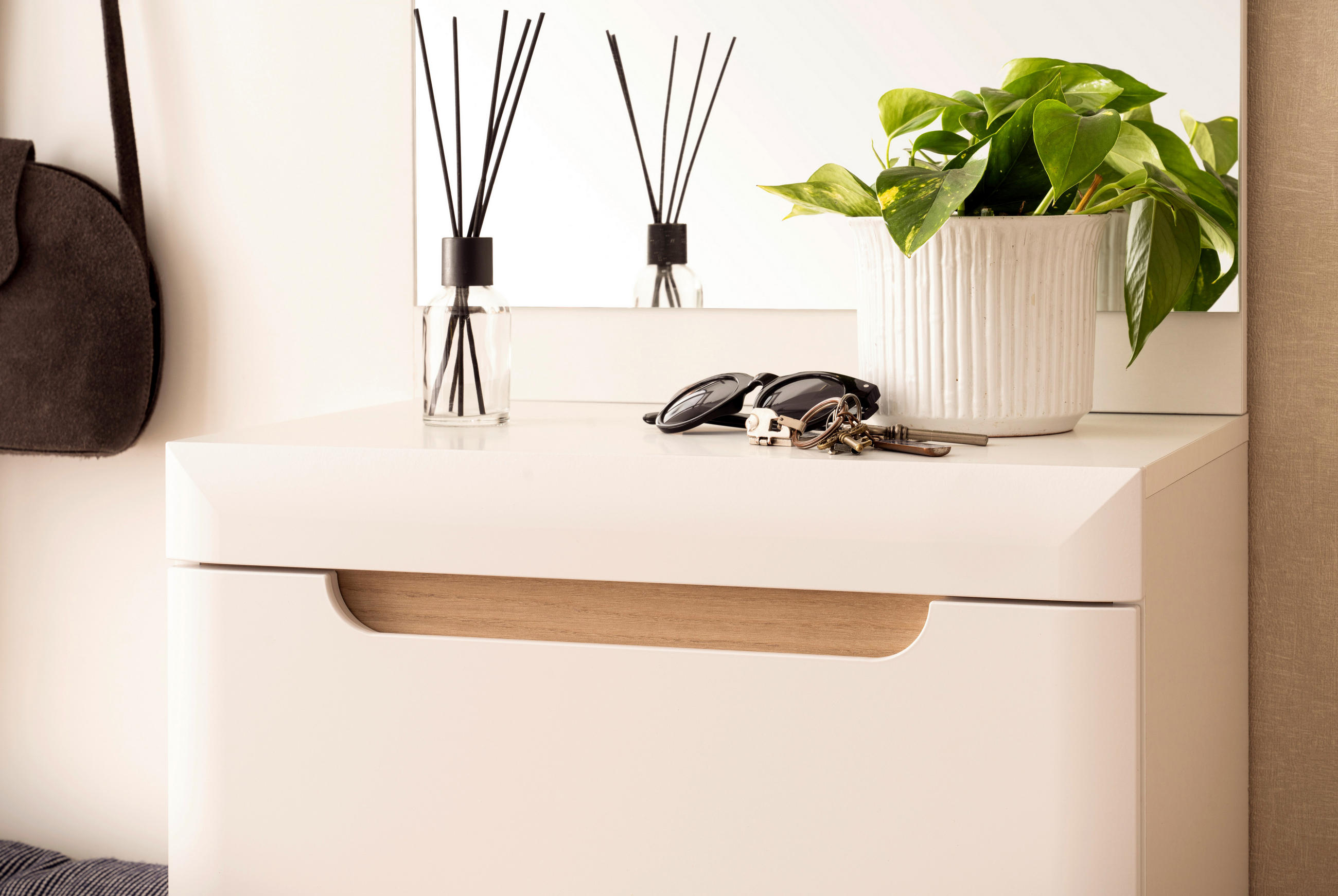 Thumbnail - Mid.you Garderobe, Weiß, Eiche, Holzwerkstoff, 107x197x34 cm, Garderobe, Garderoben-Sets & Serien, Garderoben-Sets