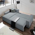 ECKSOFA in Cord, Webstoff Dunkelgrau  - Dunkelgrau/Schwarz, MODERN, Holz/Textil (157/265cm) - Carryhome