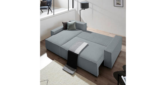 ECKSOFA in Cord, Webstoff Dunkelgrau  - Dunkelgrau/Schwarz, MODERN, Holz/Textil (157/265cm) - Carryhome