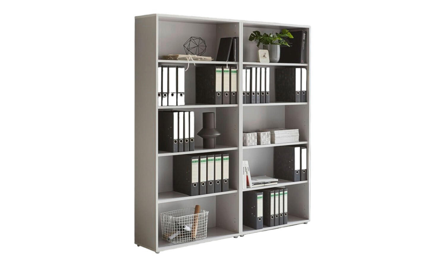 AKTENREGAL 168,8/185,6/33 cm  - Silberfarben/Grau, MODERN, Holzwerkstoff (168,8/185,6/33cm) - MID.YOU