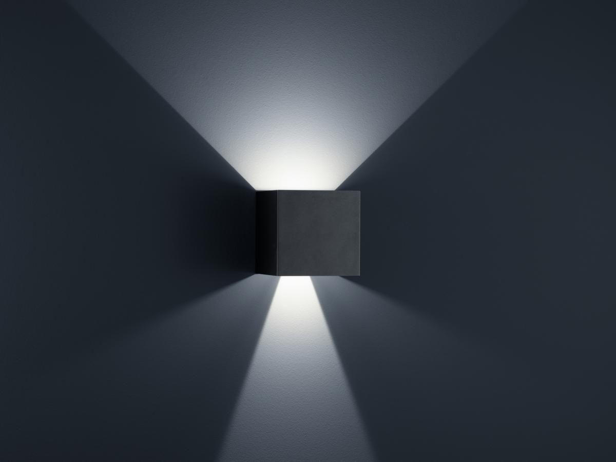 AUßENWANDLEUCHTE   - Schwarz, Basics, Metall (15/15/15cm) - Helestra