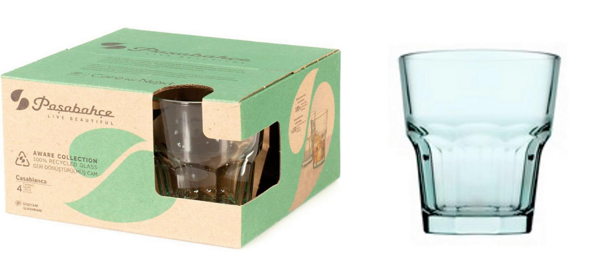 SET KOZARCEV 4/1 CASABLANCA - svetlo modra, Basics, steklo (265ml)