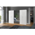 DREHTÜRENSCHRANK  in Weiß  - Chromfarben/Weiß, Design, Glas/Holzwerkstoff (303/195/59cm) - Carryhome