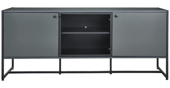SIDEBOARD 180/75/41 cm  in Anthrazit, Schwarz  - Anthrazit/Schwarz, MODERN, Holzwerkstoff/Metall (180/75/41cm) - Novel