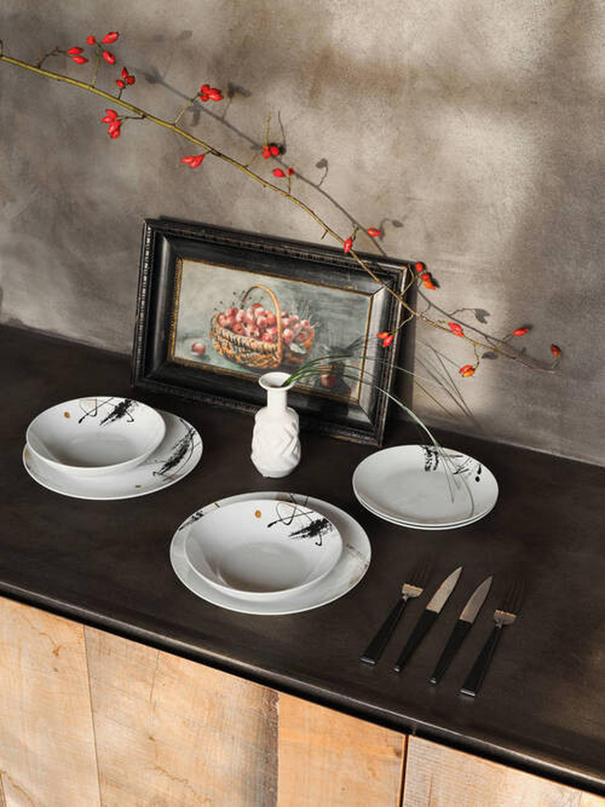 SERVIS ZA RUČAVANJE  Madison Poivre     18 delova   - bela/svetlobraon, Osnovno, keramika (36.5/23/29.5cm) - Tognana