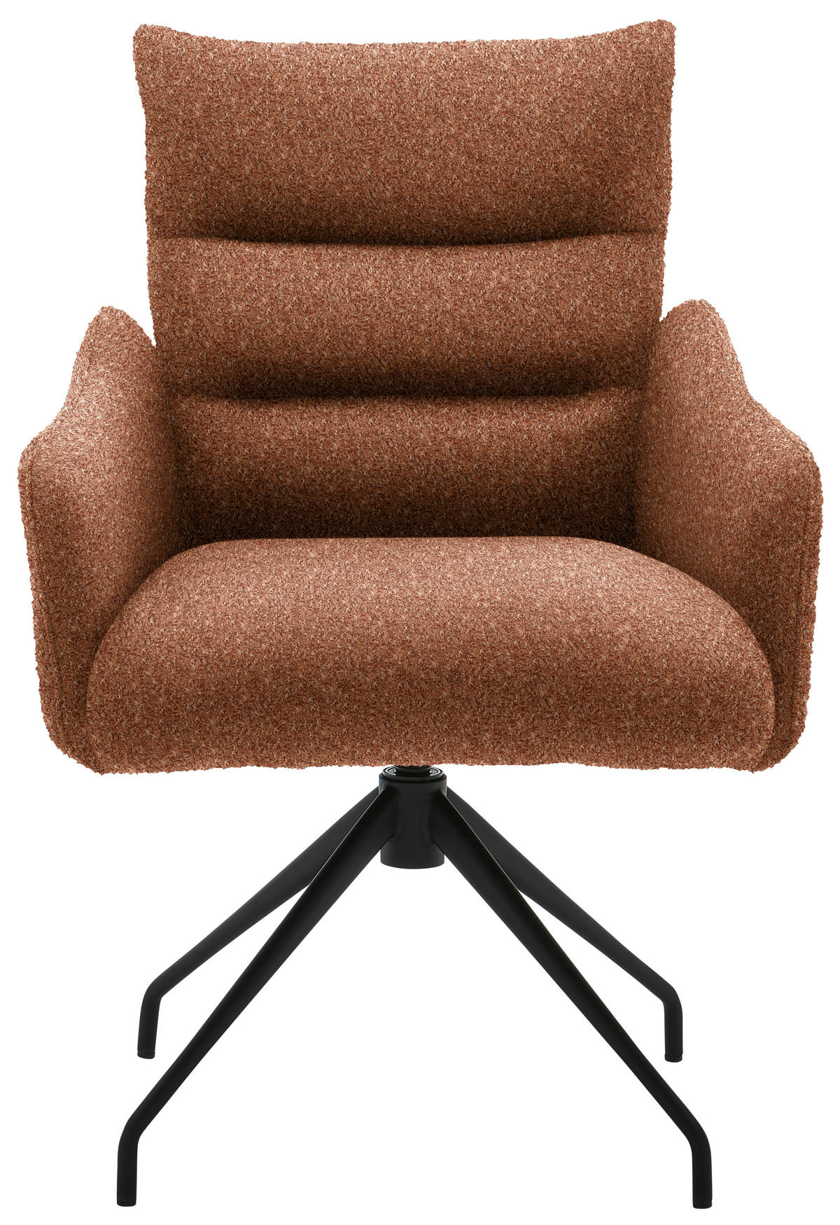 ARMLEHNSTUHL  in Teddystoff  - Rotbraun/Schwarz, Design, Textil/Metall (62/86/68cm) - Welnova