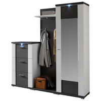 GARDEROBE 3-teilig  in 195/206,6/41,6 cm  - Graphitfarben/Weiß, Design, Holzwerkstoff (195/206,6/41,6cm) - Xora