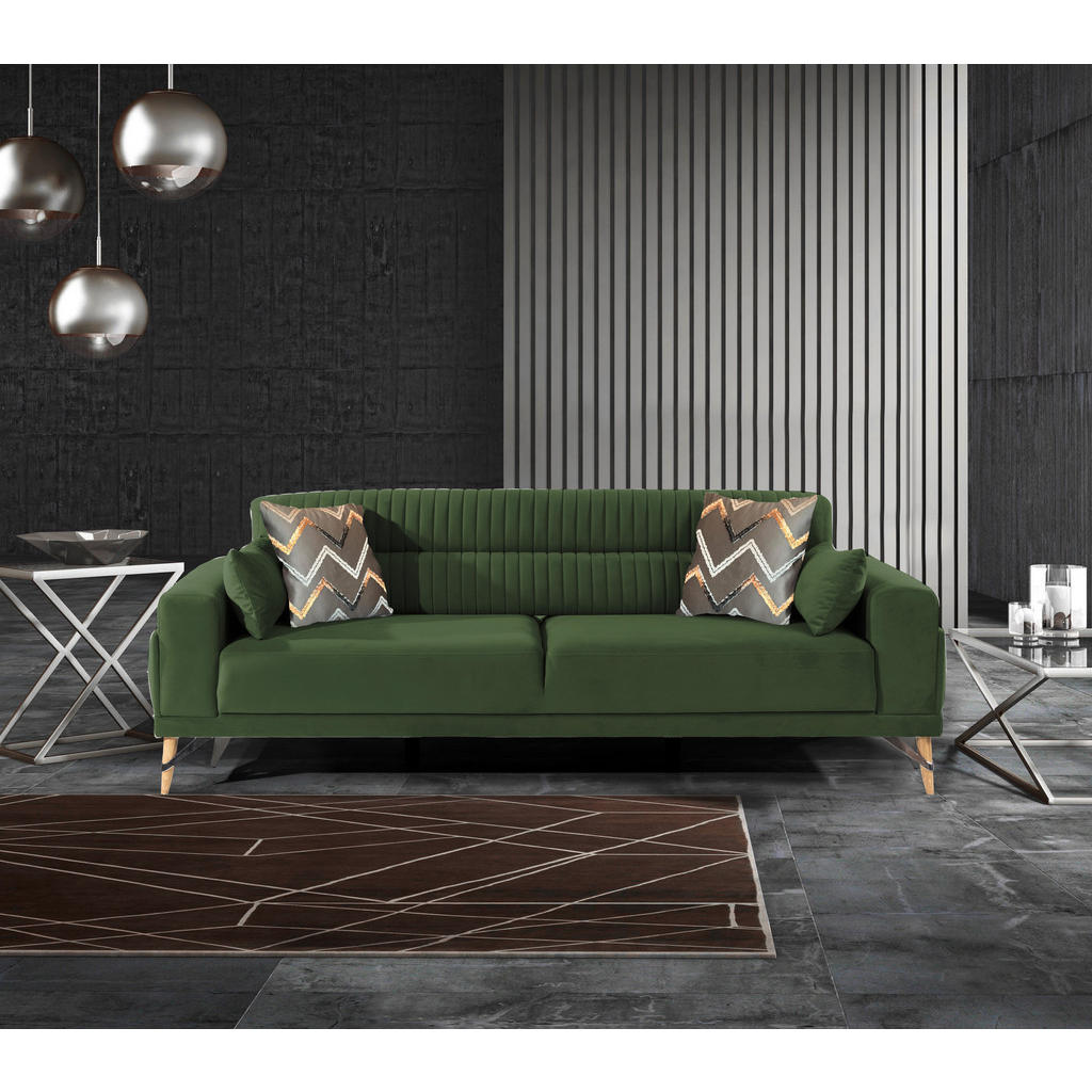 Thumbnail - Livetastic 3-Sitzer-Sofa, Olivgrün, Textil, Uni, Füllung: Faserbällchen, Polyurethan (PUR),Faserbällchen, Polyurethan (P...