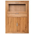 KOMMODE in 95/126/42 cm - Wildeiche/Alufarben, Natur, Glas/Holz (95/126/42cm) - Carryhome