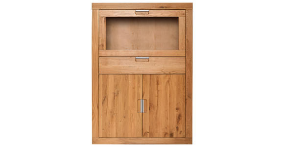 KOMMODE in 95/126/42 cm - Wildeiche/Alufarben, Natur, Glas/Holz (95/126/42cm) - Carryhome
