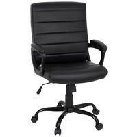 DREHSTUHL Lederlook Schwarz  - Schwarz, MODERN, Kunststoff/Textil (61/102/52cm) - MID.YOU