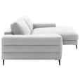 ECKSOFA  in Flachgewebe Creme  253/177 cm  - Creme/Schwarz, Design, Textil/Metall (253/177cm) - Dieter Knoll