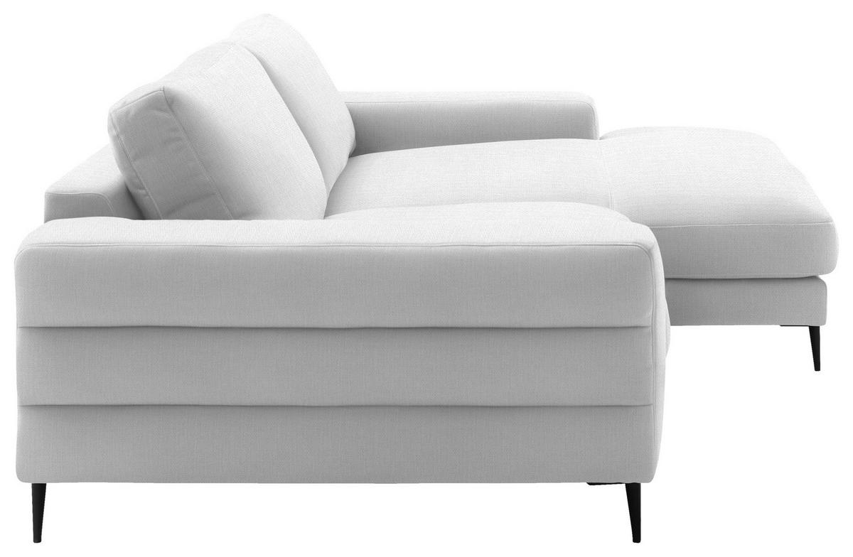 ECKSOFA in Flachgewebe Creme  - Creme/Schwarz, Design, Textil/Metall (253/177cm) - Dieter Knoll