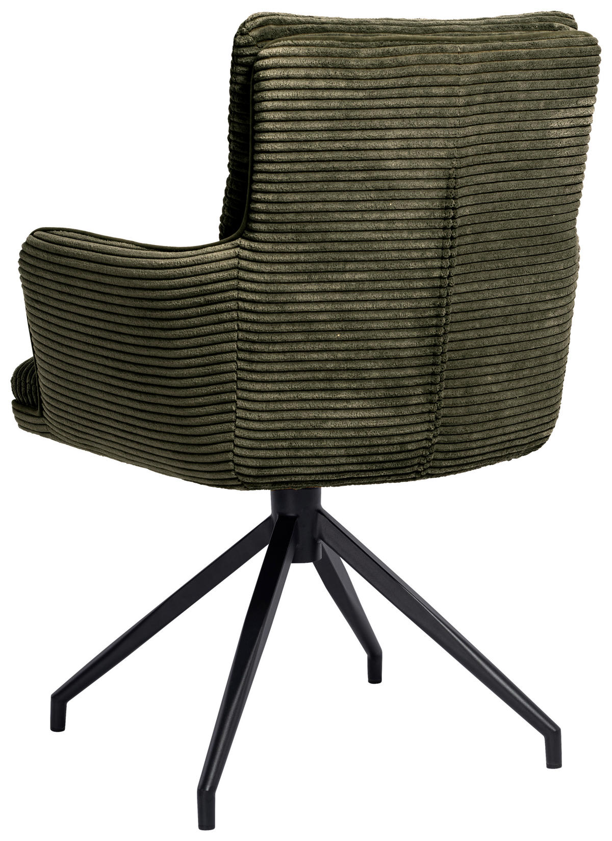 ARMLEHNSTUHL  Stoffauswahl, Sitzfläche 360° drehbar Cord  Olivgrün  - Schwarz/Olivgrün, Design, Textil/Metall (66/89/64cm) - Stylife