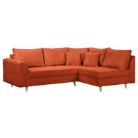 ECKSOFA Cord Rostfarben  - Rostfarben/Naturfarben, Design, Holz/Textil (231/161cm) - P & B