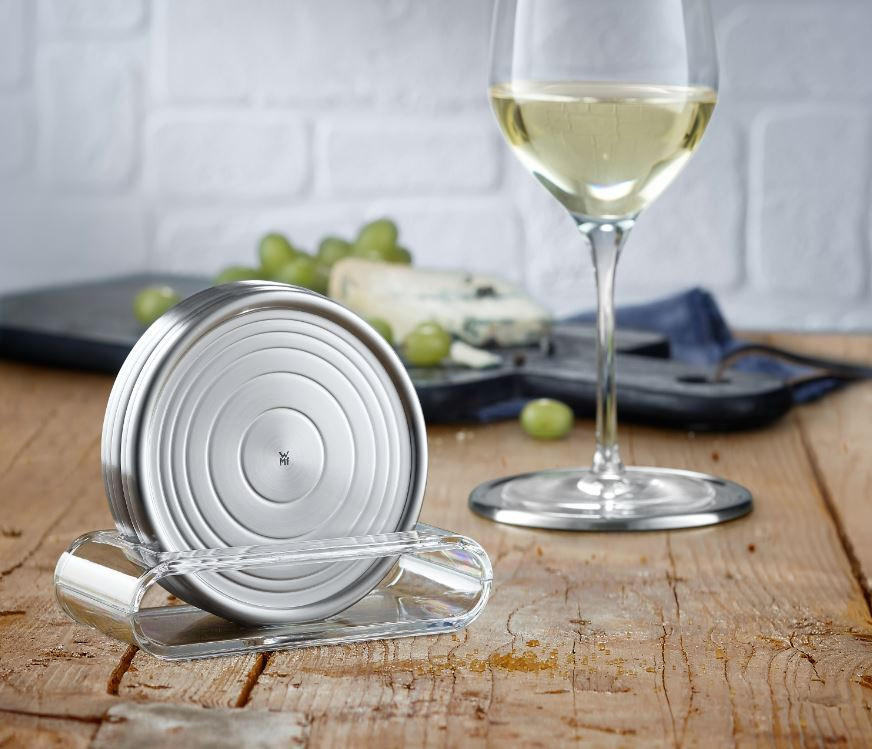 UNTERSETZERSET 7-teilig 9,5 cm - Klar/Edelstahlfarben, Design, Kunststoff/Metall (9,5cm) - WMF
