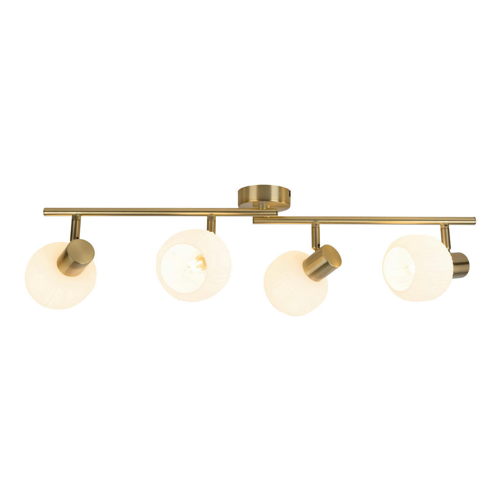 Thumbnail - Näve Deckenstrahler Learta, Weiß, Messing, Metall, Glas, oval,oval, 10x18.5x70 cm, Farben fixierbar, Lampen & Leuchten, ...