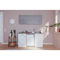 MINIKÜCHE 150 cm   in Grau, Weiss  - Weiss/Alufarben, Konventionell, Holzwerkstoff/Kunststoff (150cm) - Respekta