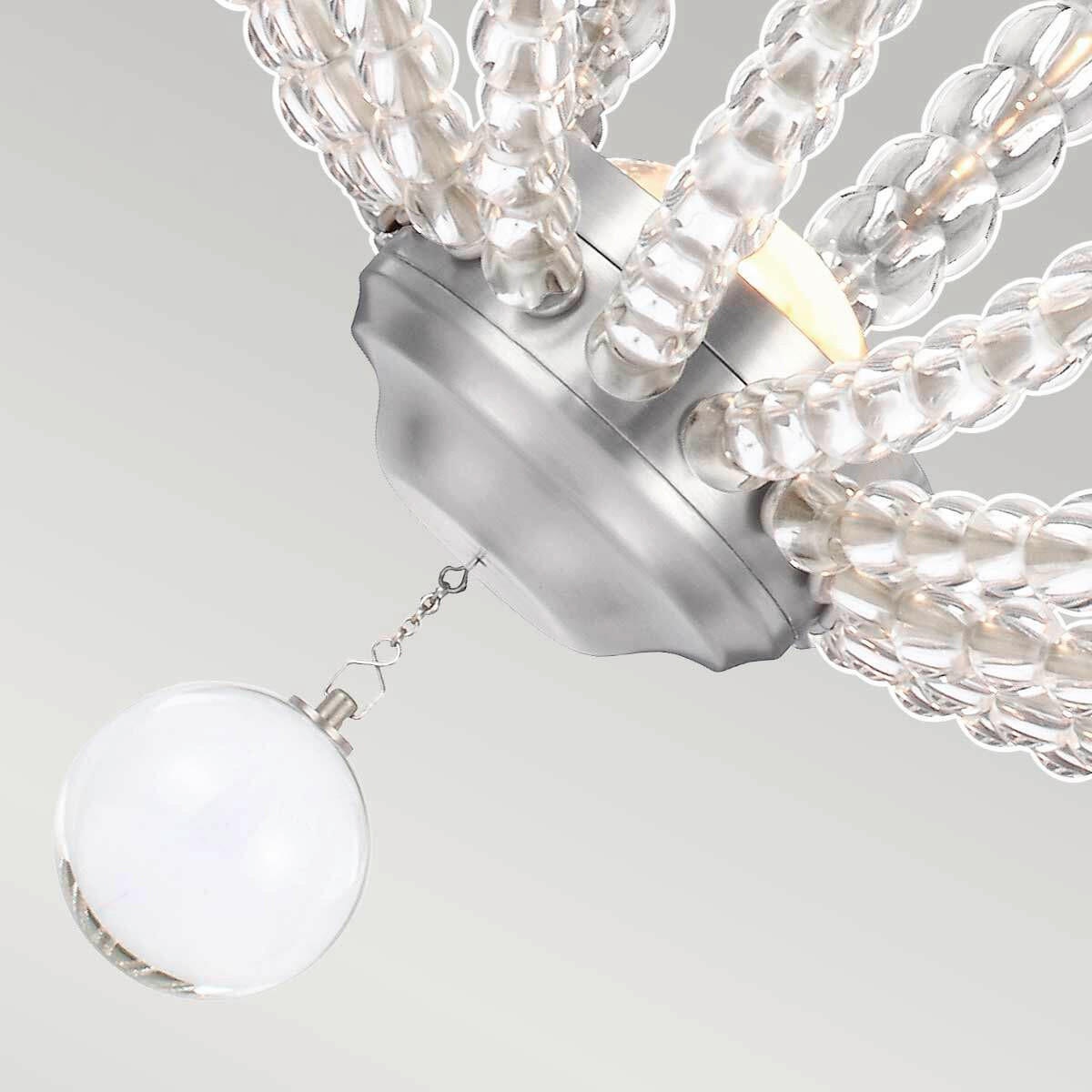 HÄNGELEUCHTE 50.9/73 cm    - Nickelfarben, Design, Glas/Metall (50.9/73cm) - Elstead Lighting