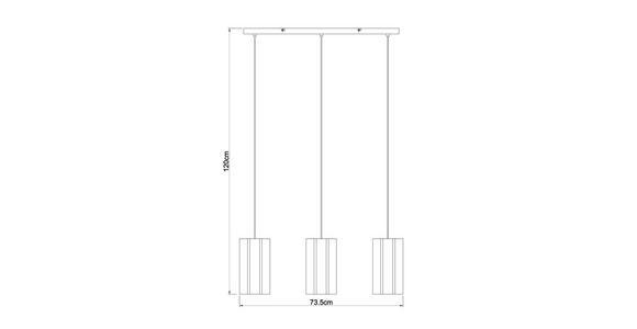 HÄNGELEUCHTE 73.5/15/120 cm  - Beige, Trend, Kunststoff/Textil (73.5/15/120cm) - Novel