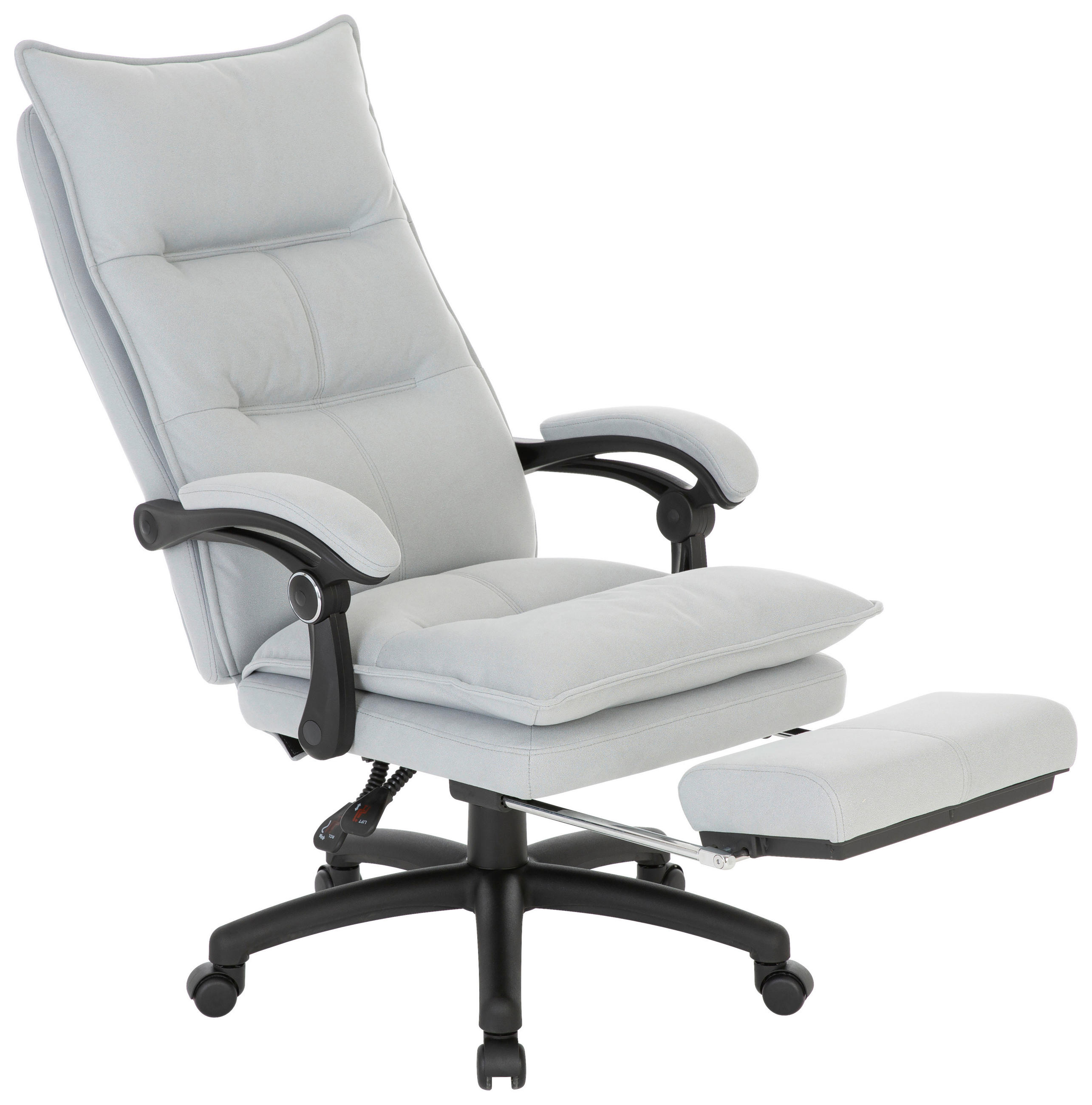 PISARNIŠKI STOL kovina, umetna masa, tekstil črna, svetlo siva  - črna/svetlo siva, Design, kovina/umetna masa (66/115-123/70cm) - Venda