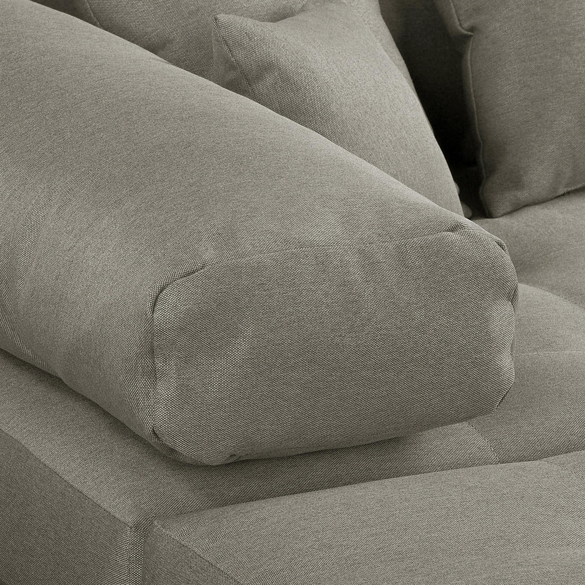 ECKSOFA Naomi in Mikrofaser Taupe Rückenkissen  243/284 cm  - Taupe/Schwarz, Design, Kunststoff/Textil (243/284cm) - P & B