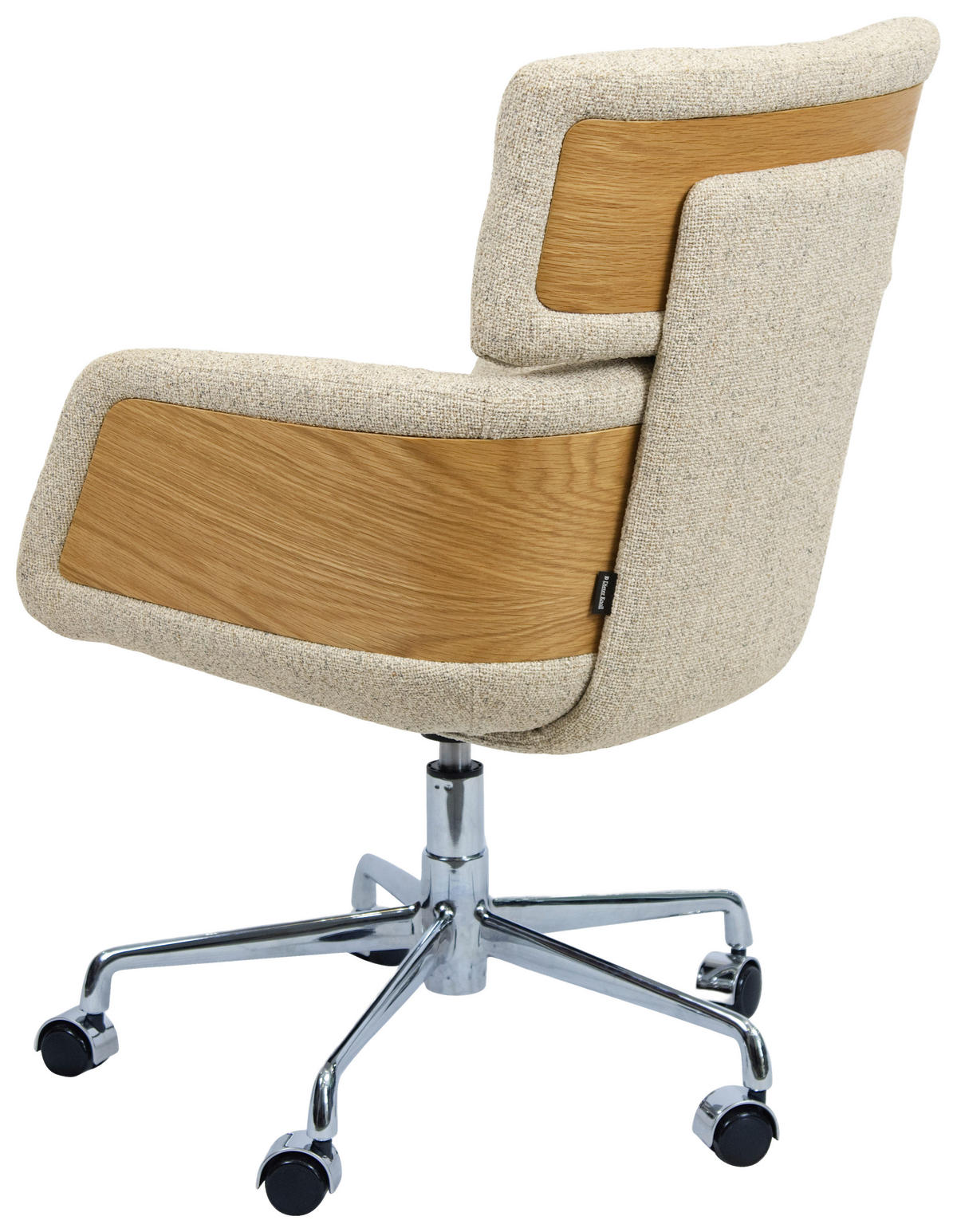 DREHSTUHL  in Webstoff Eichefarben, Chromfarben, Beige  - Chromfarben/Eichefarben, Design, Holz/Kunststoff (62/91/66cm) - Dieter Knoll