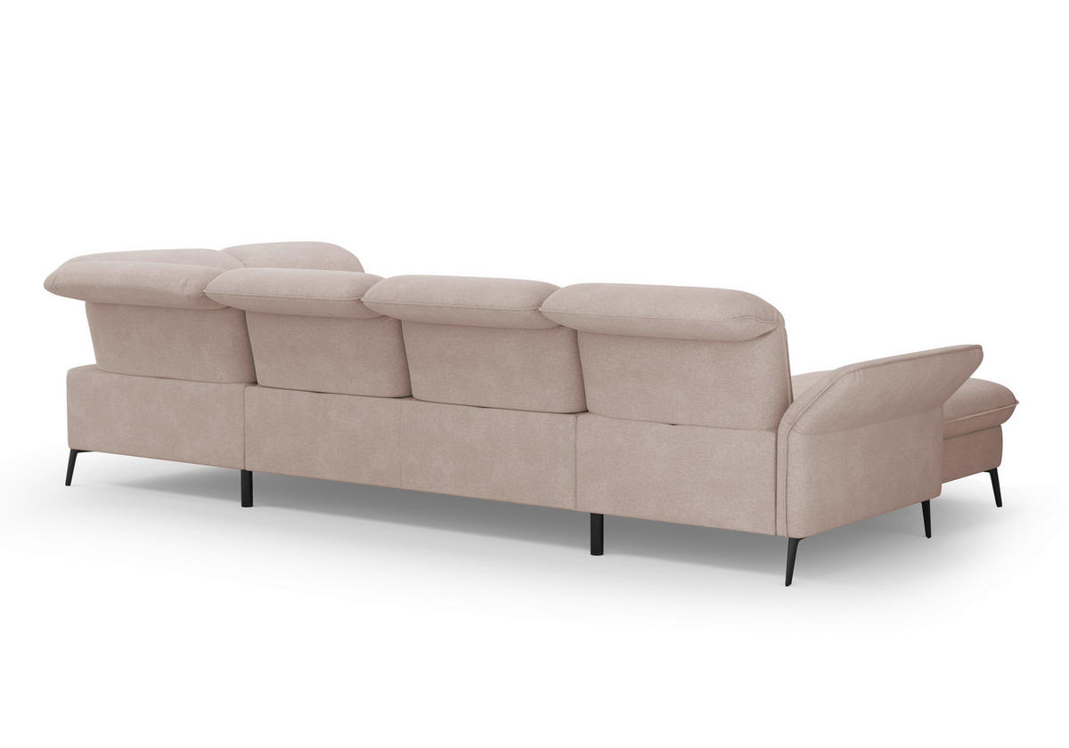WOHNLANDSCHAFT in Flachgewebe Greige  - Greige/Schwarz, Konventionell, Textil/Metall (198/359/231cm) - Sit & More