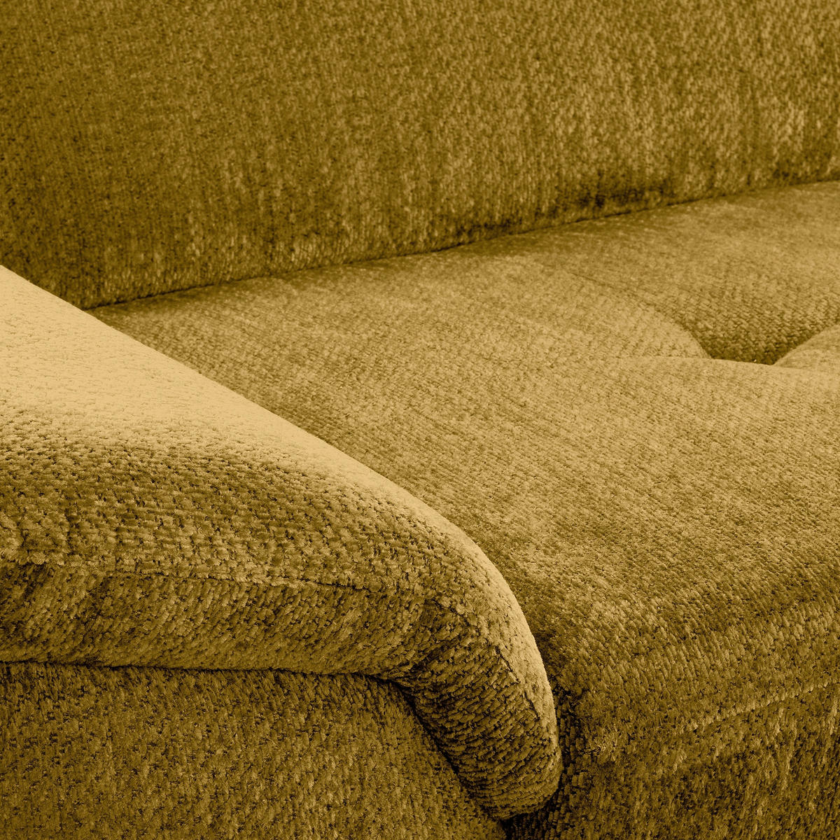 ECKSOFA  Webstoff Senfgelb  - Senfgelb/Schwarz, Design, Textil/Metall (268/195cm) - Livetastic