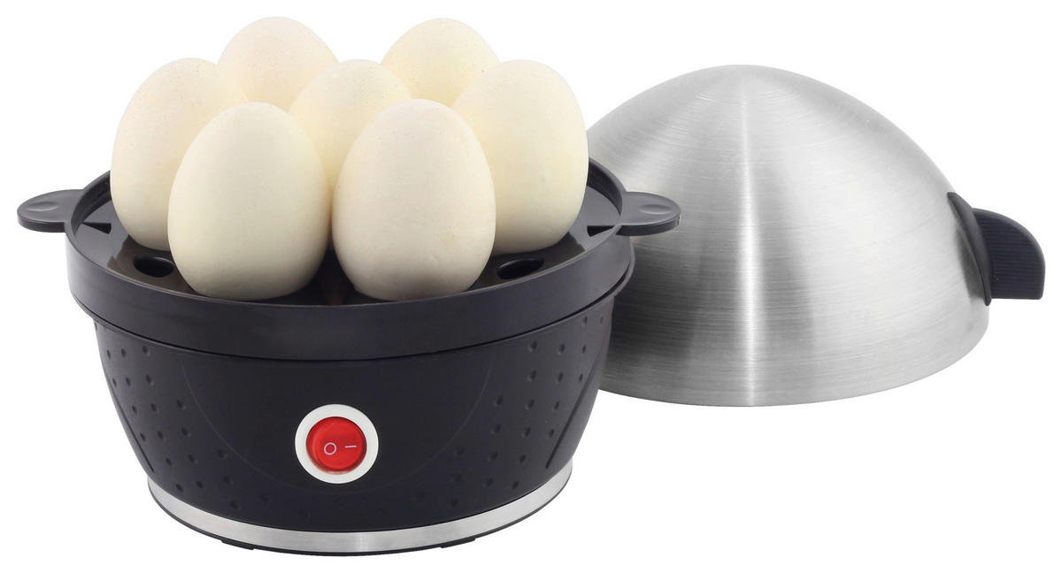 EIERKOCHER  - Edelstahlfarben/Schwarz, Basics, Kunststoff/Metall (16/16,5/16cm)