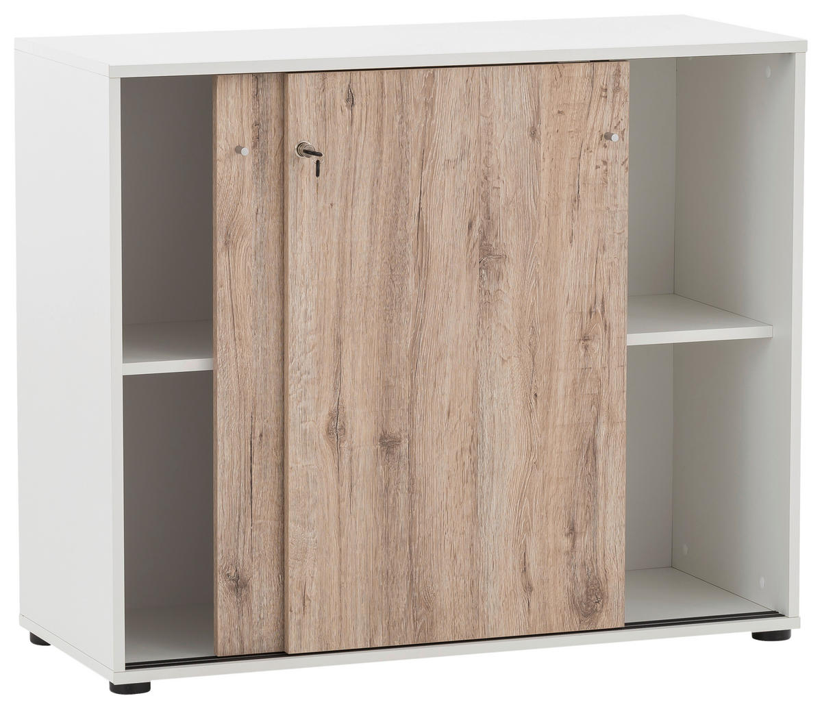 AKTENSCHRANK Weiß, Wildeiche  - Wildeiche/Weiß, MODERN, Holzwerkstoff (100,1/83,6/41cm) - MID.YOU