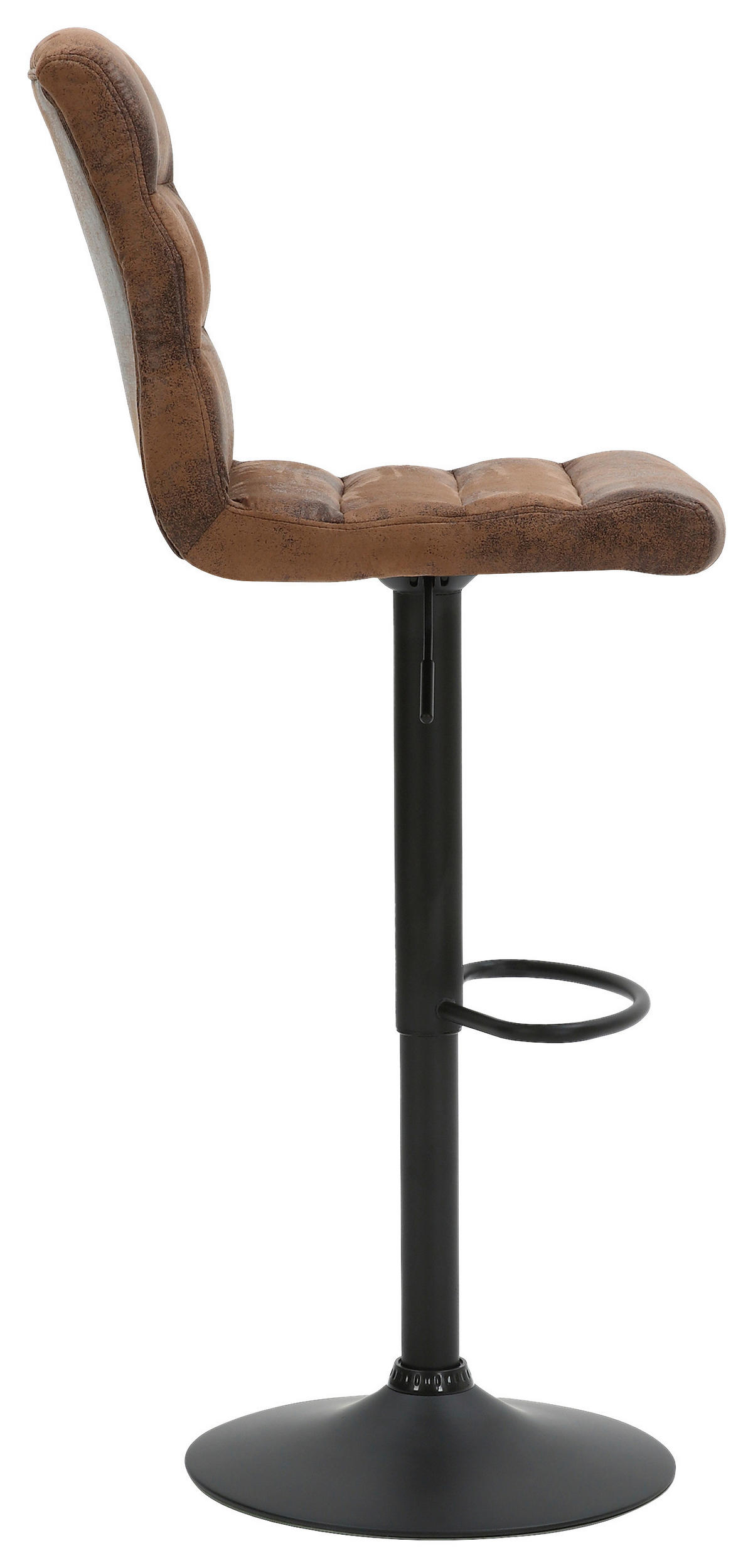 BARHOCKER-SET Mikrofaser Anthrazit, Braun Stahl Sitzfläche 360° drehbar  - Anthrazit/Braun, LIFESTYLE, Textil/Metall (42/61-83/43cm) - MID.YOU