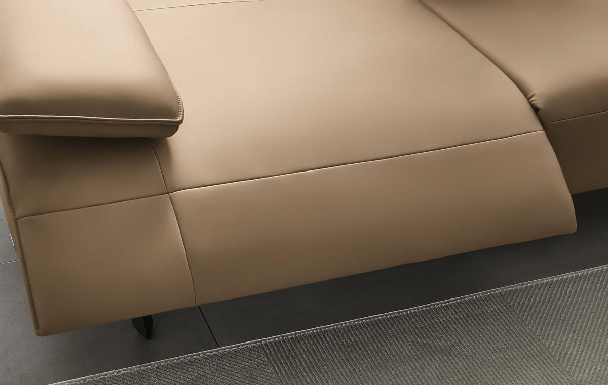 ECKSOFA  in Echtleder Sandfarben  290/230 cm  - Sandfarben/Anthrazit, Design, Leder/Metall (290/230cm) - Johann Jakob