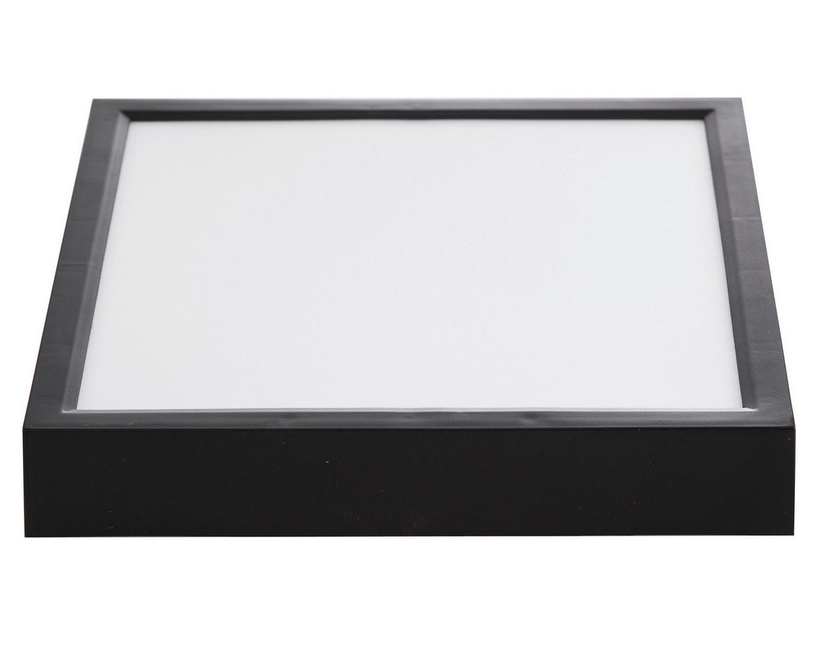 LED-DECKENLEUCHTE 30/30/3,6 cm   - Opal/Schwarz, Basics, Kunststoff/Metall (30/30/3,6cm) - Globo