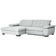 ECKSOFA in Webstoff Hellgrau  - Hellgrau/Schwarz, Design, Textil/Metall (180/265cm) - Carryhome