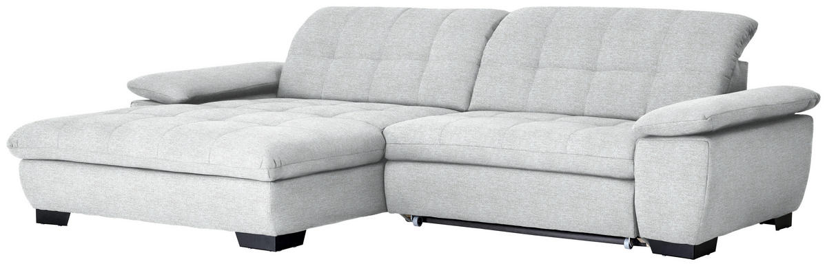 ECKSOFA in Webstoff Hellgrau  - Hellgrau/Schwarz, Design, Textil/Metall (180/265cm) - Carryhome