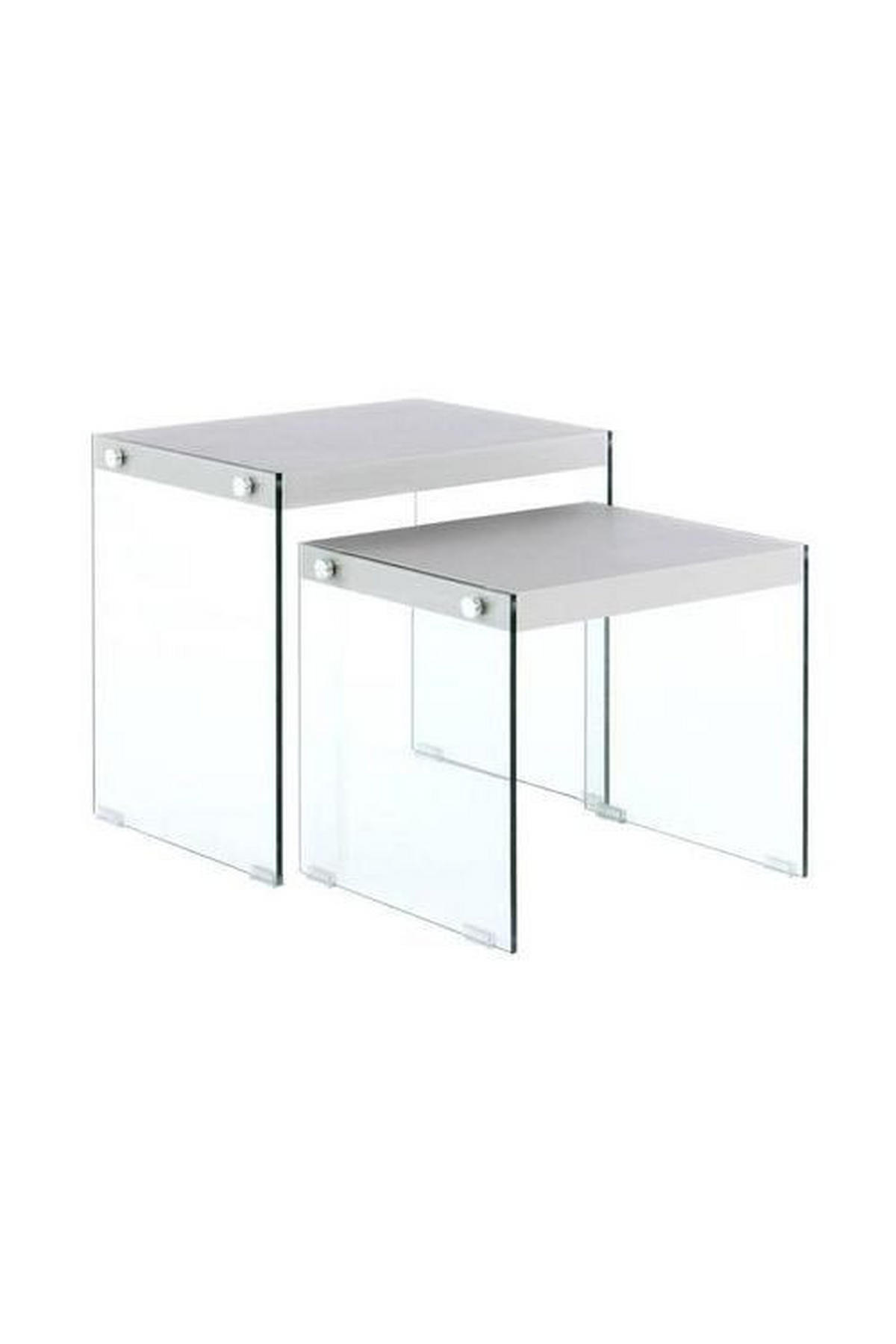BEISTELLTISCHSET in Glas, Holzwerkstoff  - Klar/Silberfarben, Basics, Glas/Holzwerkstoff - Kayoom