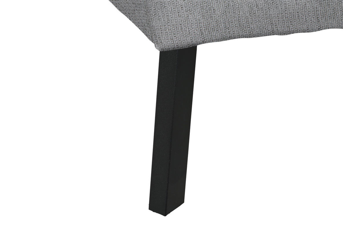 ECKSOFA in Webstoff Silberfarben  - Silberfarben/Schwarz, Design, Textil/Metall (280/205cm) - MID.YOU