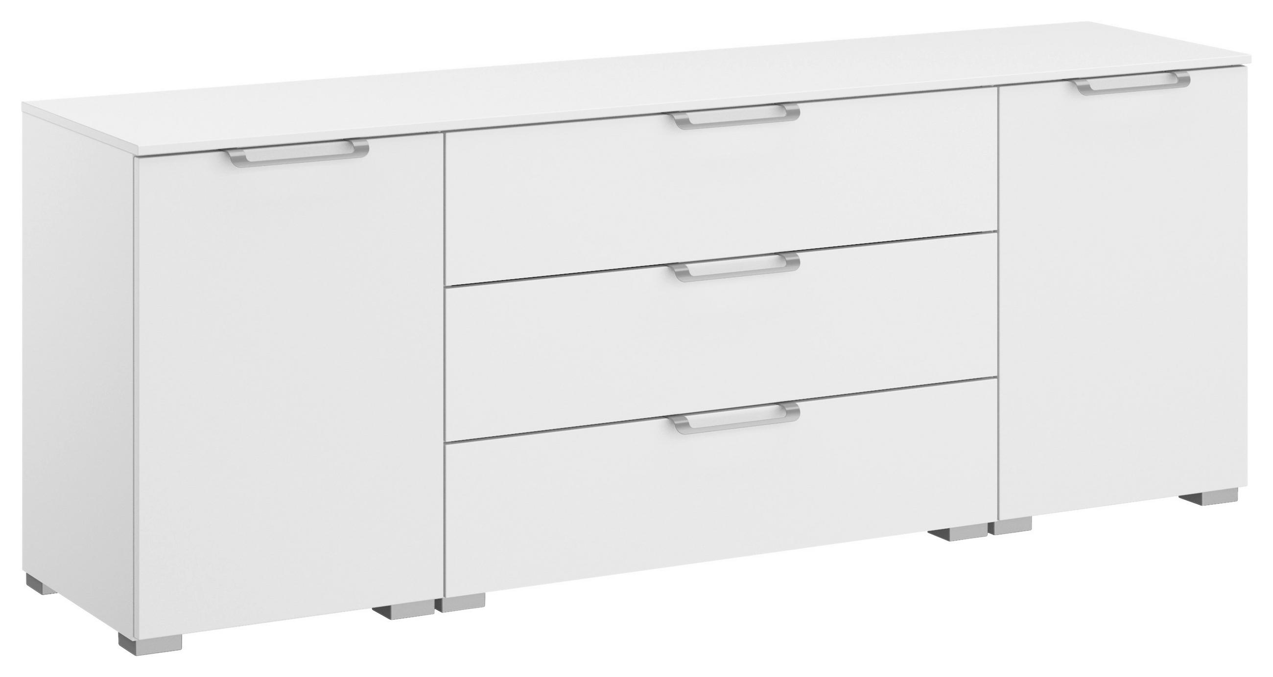 SIDEBOARD Weiß Befestigungsmaterial, Einlegeböden - Silberfarben/Alufarben, Design, Kunststoff/Metall (160/61/42cm) - Novel