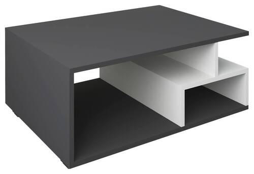 COUCHTISCH rechteckig Anthrazit, Weiß  - Anthrazit/Schwarz, MODERN, Holzwerkstoff/Kunststoff (80/40/50cm) - MID.YOU
