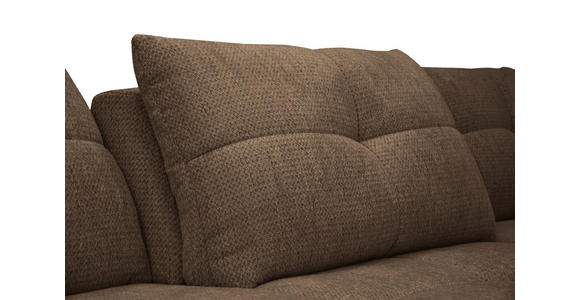 ECKSOFA Terracotta Chenille Armlehnenkissen, Rücken echt, Sitztiefenverstellung  - Terracotta/Schwarz, KONVENTIONELL, Textil/Metall (313/215cm) - Hom`in