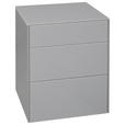 NACHTSCHRANK 52/63/42 cm - Hellgrau/Schwarz, Design, Glas/Holzwerkstoff (52/63/42cm) - Novel