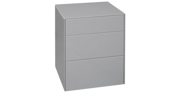 NACHTSCHRANK 52/63/42 cm - Hellgrau/Schwarz, Design, Glas/Holzwerkstoff (52/63/42cm) - Novel